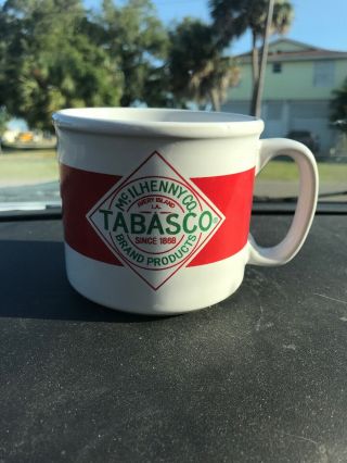 Vintage Tabasco Coffee Mug By Dat ' l Do It McIlhenny Co Red White Green Logo 2