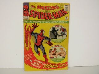 Marvel Comic 1/1964 Vol.  1 No.  8 - Human Torch - The Spider - Man