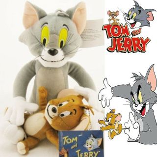 Animal Cartoon Tom And Jerry Plush Doll Stuffed Toy Cute Cat&mouse Kids Soft Toy