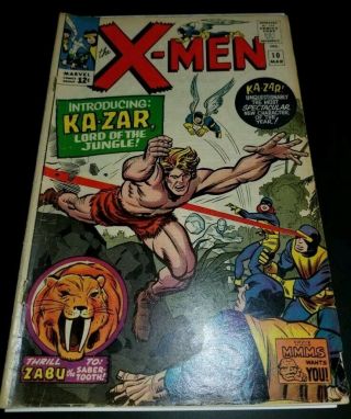The X Men 10 - 1964 - Comic Book Is Low Grade - Classic - 1st App.  Of Ka - Zar 