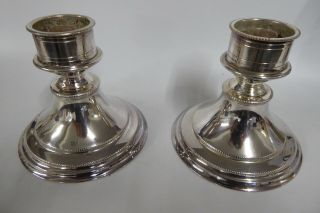 Attractive Silver On Copper Candlesticks