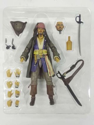 S.  H Figuarts Pirates Of The Caribbean Captain Jack Sparrow Action Figure Hot