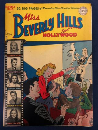 Miss Beverly Hills Of Hollywood 8 : Dc Comics : May 1950 : Reagan Photo Cover