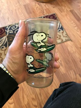 Vintage Snoopy Tall Drinking Glass 1958
