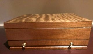 Vintage Brown Wooden Flatware/silverware Storage Case Service For 12,  -