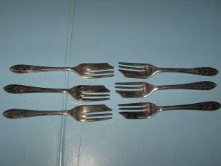 6 Matching Pastry/cake Forks M.  S.  Ltd.  E.  P.  N.  S.  Sheffield England
