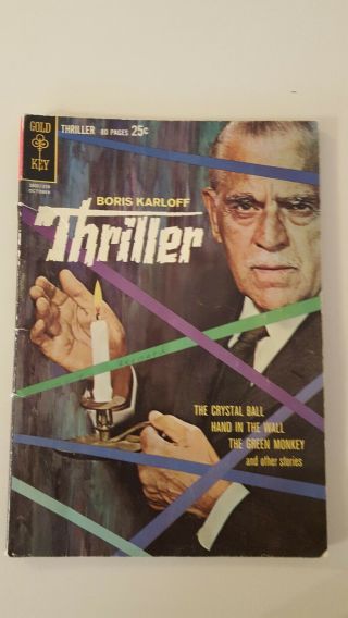Boris Karloff Thriller 1.  (tv).  Gold Key.  Oct 1962.  Low Grade.  Rare.  Est Gd Or