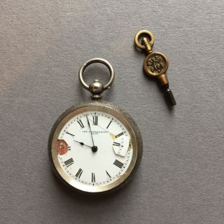 The Farringdon “c” Antique Silver Pocket Watch Swiss Made Hallmarked