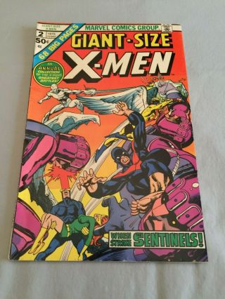 Marvel Comics Giant - Size X - Men 2 1975 Neal Adams Art Higher Grade Vf -