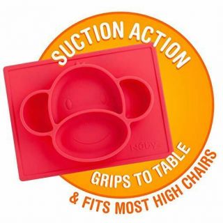 Baby Feeding - Nuby - Sure Grip Silicone Placemat Monkey Red 80245