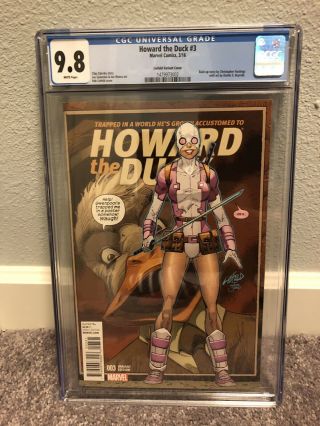 Howard The Duck 3 Gwenpool Rob Liefeld 1:25 Incentive Variant Cgc 9.  8