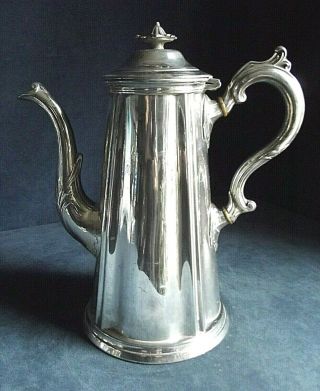 Large Georgian Styled Silver Plated Coffee Pot C1890 Thomas Otley