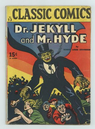 Classics Illustrated 013 Dr.  Jekyll And Mr.  Hyde 3 1945 Gd/vg 3.  0
