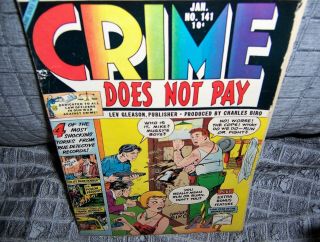 Crime Does Not Pay 141 - - Scarce Issue In Late Run Number - - Wild Biro Cover