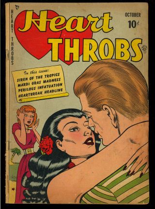 Heart Throbs 2 Pre - Code Golden Age Ward Cover Art Love Comic Quality 1949 Gd,