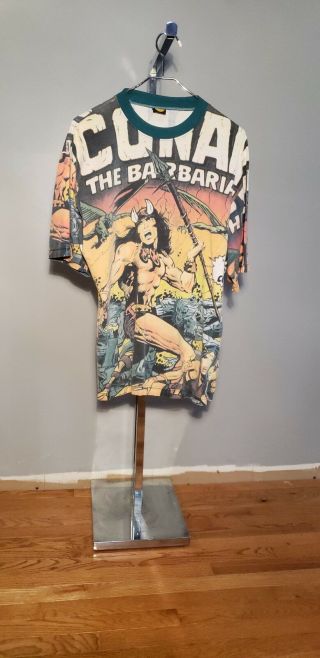 Conan The Barbarian 1 Marvel Comics Allover Full Color Print Vintage T - Shirt Xl