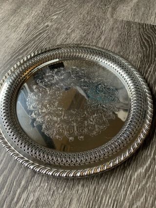 Vintage WM Rogers Silver Plated Dishes,  Trays,  Claw - Footed Tray 3