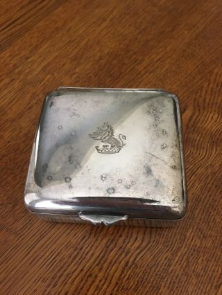 Silver Plated Cigarette Box With Wood Inlay By Elizur G.  Webster & Sons