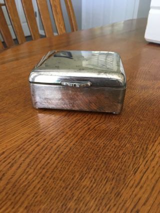 Silver Plated Cigarette Box With Wood Inlay By Elizur G.  Webster & Sons 2