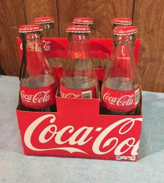 2015 Coca - Cola 6 Pack - Empty Bottles - With Caps - Very Bottles.