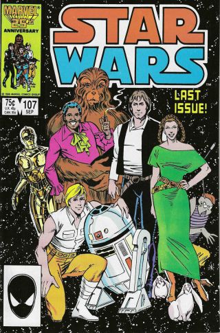 11986 No.  107 Marvel 25th Anniversary Star Wars Last Issue Near 1