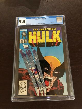 Incredible Hulk 340 (cgc 9.  4) - Hulk V.  Wolverine (white Pages)