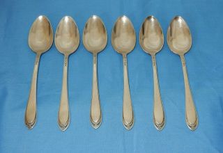 Rogers International Silver Silverplate Lovelace 1936 Oval Place Soup Spoons - 6