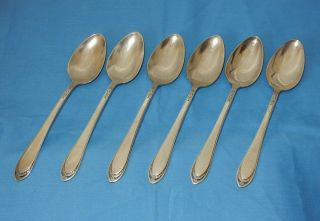 Rogers International Silver Silverplate Lovelace 1936 Oval Place Soup Spoons - 6 3