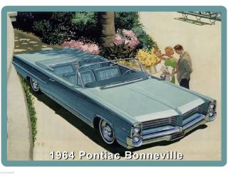 1964 Pontiac Bonneville Auto Refrigerator / Tool Box Magnet Gift Card Insert