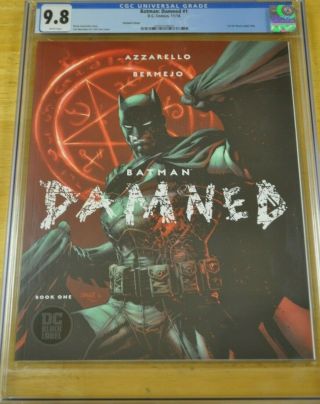 Batman Damned 1 Variant Cover Cgc 9.  8 Batwang Uncensored 1b Jim Lee Dc Black