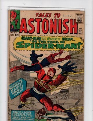 Tales To Astonish 57 Early Spider - Man Cross - Over - Stan Lee - Marvel 1964 4.  5