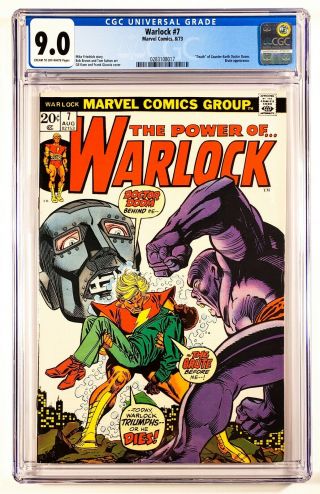 1973 Marvel Comics Warlock 7 Cgc 9.  0 Cr/ow Gil Kane Doctor Doom Death