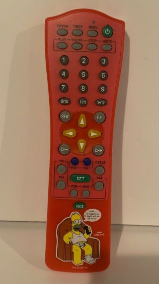 The Simpsons 2003 Homer Simpson Talking TV VCR DVD Remote Control 3