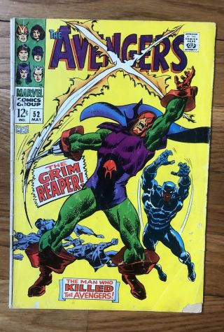 The Avengers 52 (marvel,  1965) 1st Grim Reaper Good/very Good Black Panther