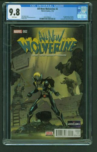 All Wolverine 2 Cgc 9.  8 White 1st Appearance Of Gabby Marvel Comics 2016