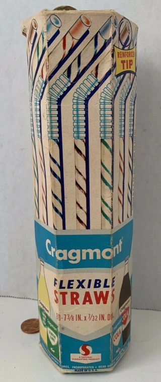 Vintage,  Box Of Cragmont,  Paper,  Bendy,  Straws.  Safeway.  Great Graphics.  Colors.