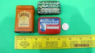 3 Vintage Medicine Sample Tins,  O 
