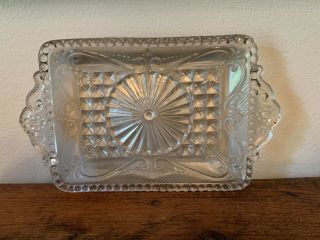 Fancy Condiment Tray Glass Candy Container Part Of Set