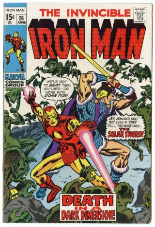 Iron Man 26 Vf,  8.  5 Ow/white Pages The Solar Sword Marvel 1970