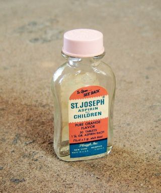 Vintage St.  Joseph Aspirin For Children Glass Bottle (empty)
