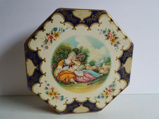 Peek Frean And Co Vintage Biscuit Cookie Tin With Victorian Scene