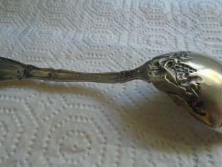 1881 Rogers A1 Large Silver Plated Serving Spoon - Grape Pattern.  Vtg 1904.