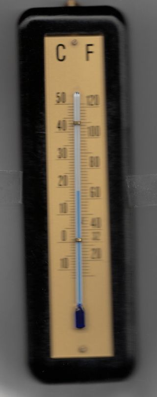 Antique Vintage Black Thermometer,  Beech,  7.  28 Inch,  18.  5 Cm C,  F,  M.  I.  Germany