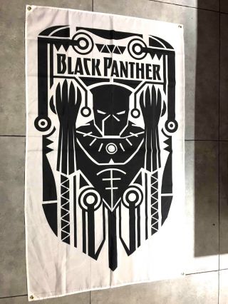 Black Panther Flag 5 Ft Tall X 3 Ft Wide Cloth Poster Banner Marvel Avengers