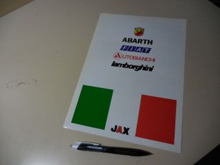 Jax Lineup Japanese Brochure Abarth Fiat Autobianchi Lamborghini