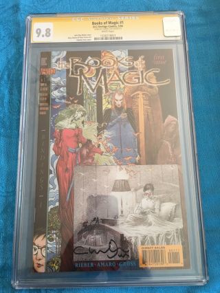 Books Of Magic 1 - Dc - Cgc Ss 9.  8 Nm/mt - Signed By Charles Vess