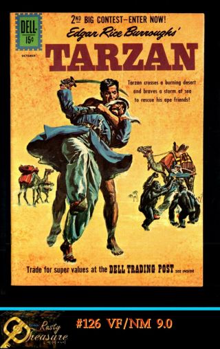 Tarzan 126 Dell Comics Vf/nm 9.  0 Golden Age Key Edgar Rice Burroughs (1961)