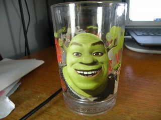 Shrek The Third Drinking Glass Tumbler Dreamworks 5 " Tall,  16oz Mcdonald 