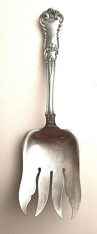 Heavy Antique Gorham Silver Serving Fish Fork Pat.  1897 Unknown Pattern