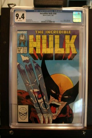 Incredible Hulk 340 Cgc Graded 9.  4 Nm White Pages Mcfarlane Marvel Comics 1988